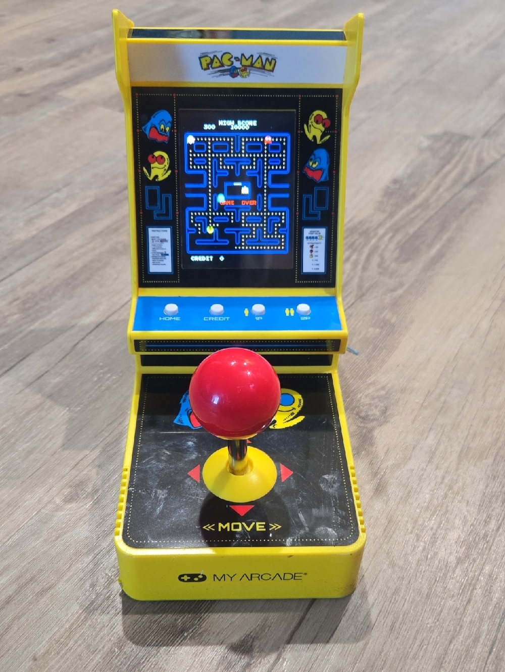 Arcade Yellow Mini Pac-Man Console with Red Joystick